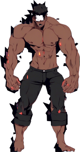 Make his whole body look destroyed.