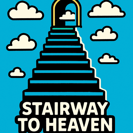 escaleras al cielo.
In-Game asset.  2d.  High contrast.  No shadows