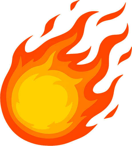 Fireball.
In-Game asset.  2d.  High contrast.  No shadows