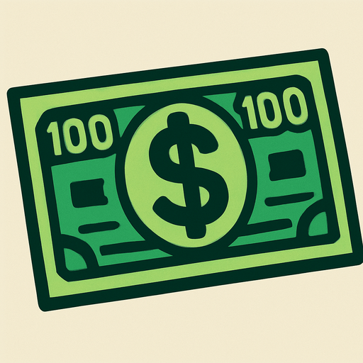 dollar paper.
In-Game asset.  2d.  High contrast.  No shadows