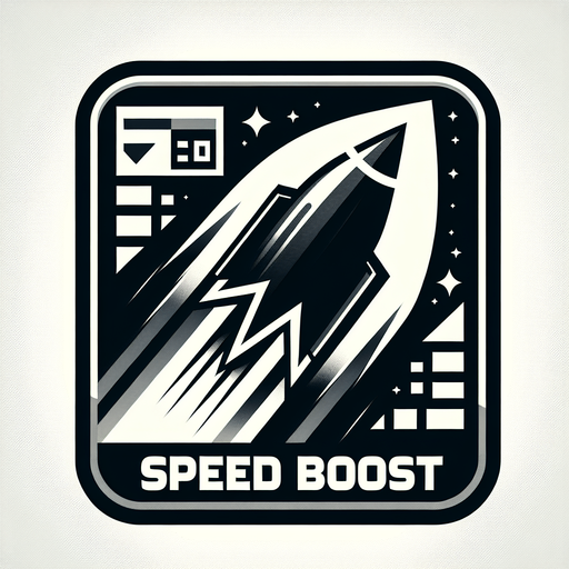 speed boast.
Single Game Texture.  In-Game asset.  Blank background.  High contrast.  No shadows