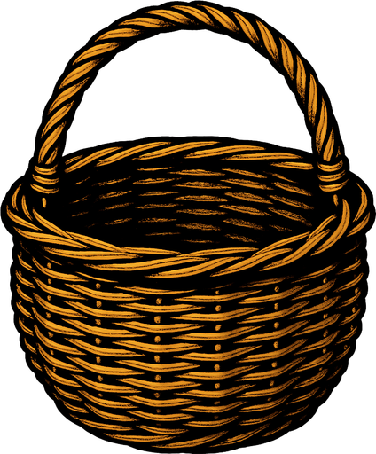 basket.
In-Game asset.  2d.  High contrast.  No shadows. Realistic