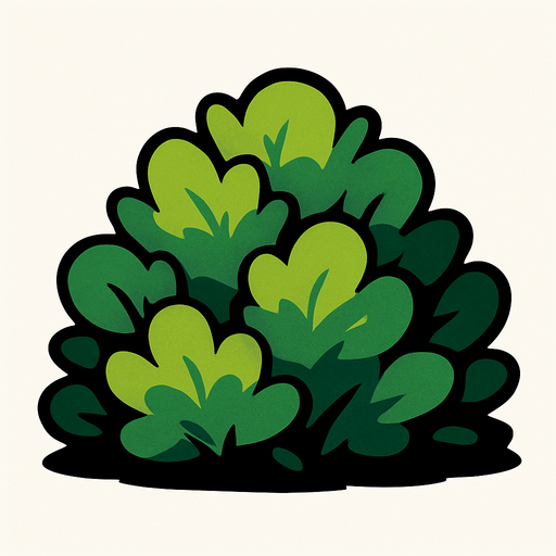 bush.
In-Game asset.  2d.  High contrast.  No shadows
