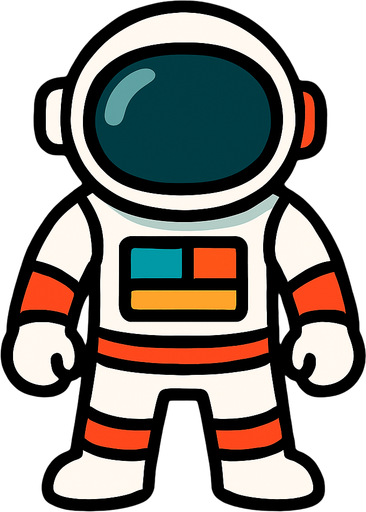 Create astronaut.
In-Game asset.  2d.  High contrast.  No shadows