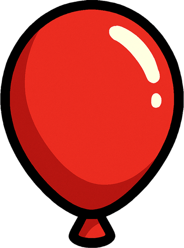 A red balloon without the string..
In-Game asset.  2d.  High contrast.  No shadows