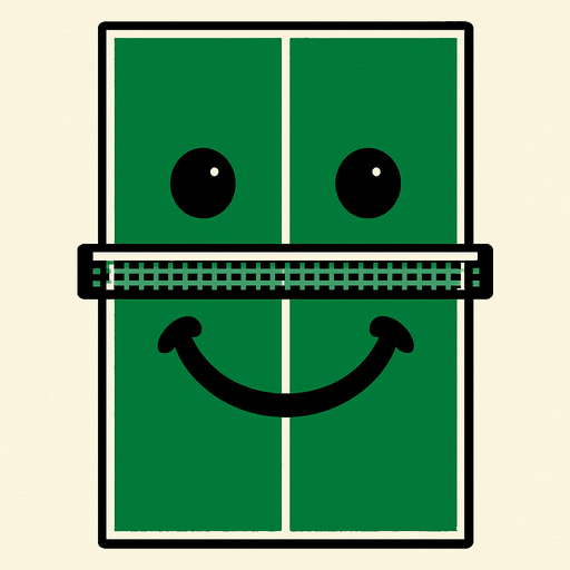 ping pong table only from the top with a face on it.
In-Game asset.  2d.  High contrast.  No shadows