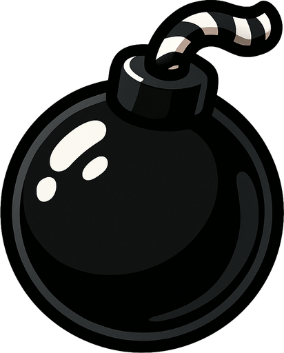 black candy bomb.
In-Game asset.  2d.  High contrast.  No shadows