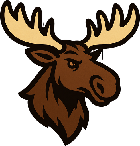 Moose pic with wooden background.
In-Game asset.  2d.  High contrast.  No shadows