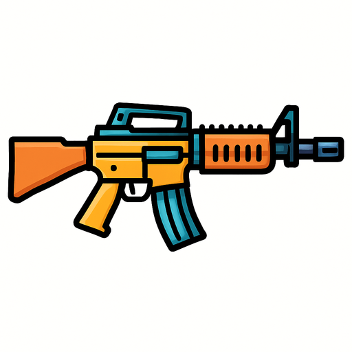 Rifle.
In-Game asset.  2d.  High contrast.  No shadows