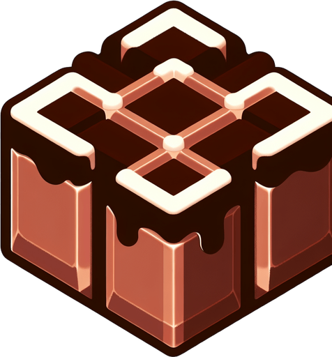 Toffee.
Single Game Texture. In-Game asset. 2d. Blank background. High contrast. No shadows.