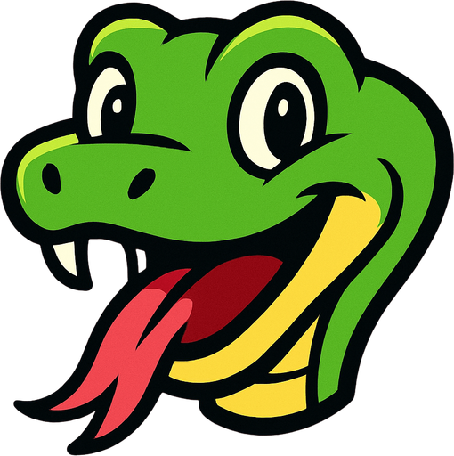 cartoon snake head.
In-Game asset.  2d.  High contrast.  No shadows