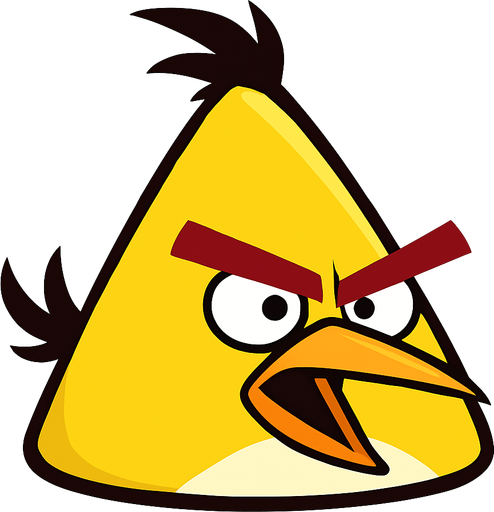 There is a yellow bird named Angry Birds Chuck, do that.
In-Game asset.  2d.  High contrast.  No shadows