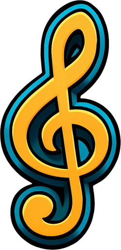 Clave de sol.
In-Game asset.  2d.  High contrast.  No shadows