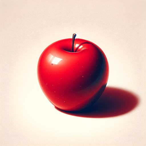 Red apple.
Single Game Texture.  In-Game asset.  2d.  Blank background.  High contrast.  No shadows
