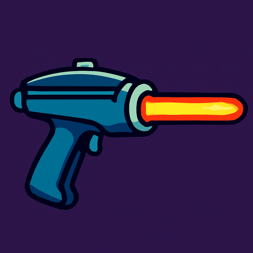 Laser beam fire out barrel of light phaser
In-Game asset.  2d.  High contrast.  No shadows