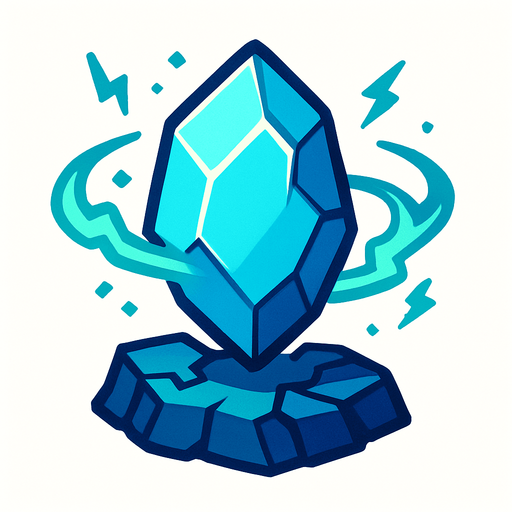 Pierre élément energie.
In-Game asset.  2d.  High contrast.  No shadows