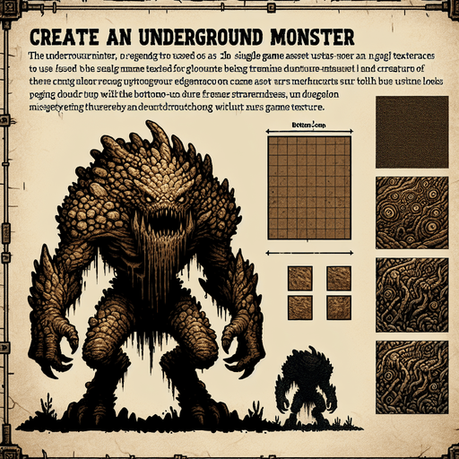 Underground monster.
Single Game Texture.  In-Game asset.  2d.  Blank background.  No shadows