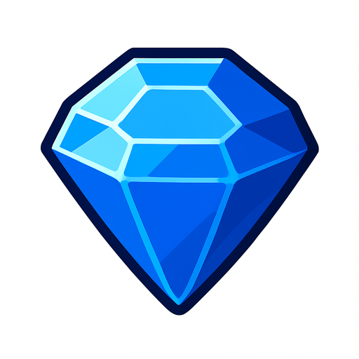 blue gem.
In-Game asset.  2d.  High contrast.  No shadows