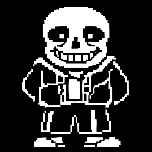 Sans Undertale.
In-Game asset.  2d.  High contrast.  No shadows