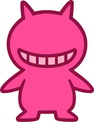 Pink labubu no eyes no ears.
In-Game asset.  2d.  High contrast.  No shadows no hair
