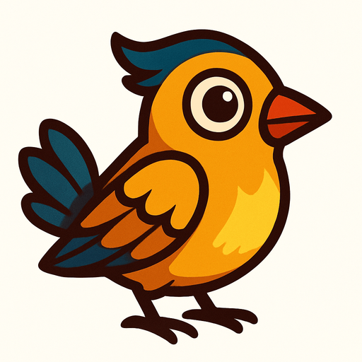 kuş.
In-Game asset.  2d.  High contrast.  No shadows