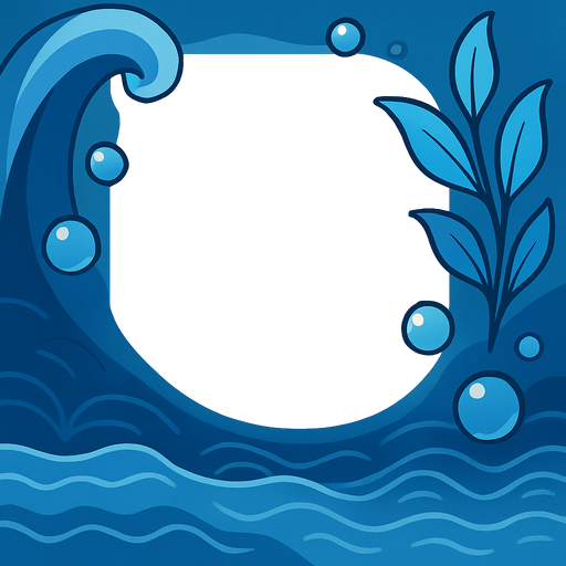 Un marco para una carta que represente al tipo agua