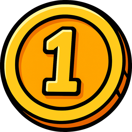 Coin.
In-Game asset.  2d.  High contrast.  No shadows