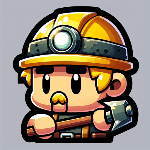 madenci çizgi karakter.
Single Game Texture. In-Game asset. 2d. Blank background. High contrast. No shadows.