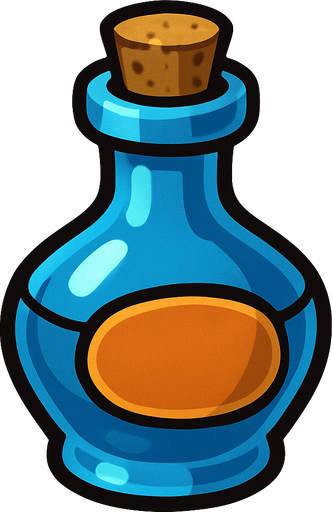 Bottle.
In-Game asset.  2d.  High contrast.  No shadows
