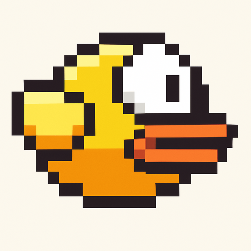 Flapy bird kuşu çiz detaylı ve aşırı benzesin.
In-Game asset.  High contrast.  No shadows