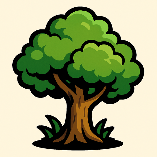 tree.
In-Game asset.  2d.  High contrast.  No shadows