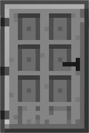 Make an 8 bit iron door.
In-Game asset.  2d.  High contrast.  No shadows