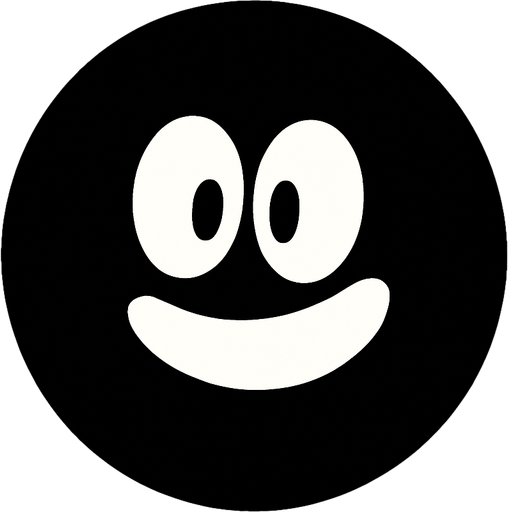 animasyon çizgi dizi tarzında siyah top.
In-Game asset.  2d.  High contrast.  No shadows