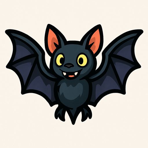Bat.
In-Game asset.  2d.  High contrast.  No shadows