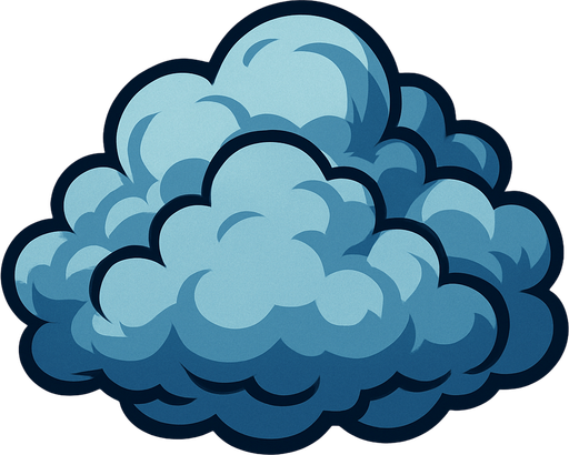 cloudy.
In-Game asset.  2d.  High contrast.  No shadows