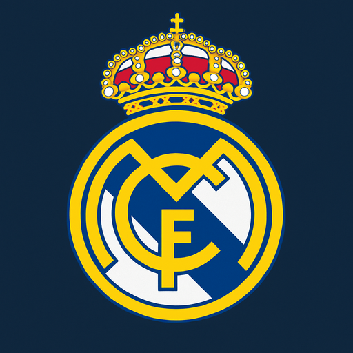 Real Madrid logo.
In-Game asset.  High contrast.  No shadows