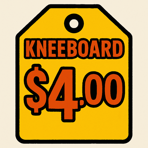 Price tag that says Kneeboard $4.00.
In-Game asset.  2d.  High contrast.  No shadows