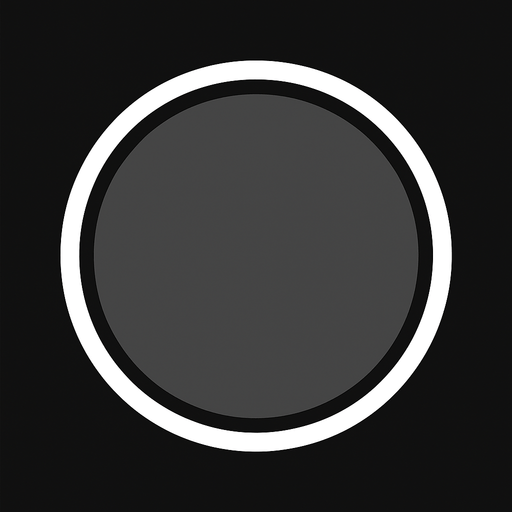 Gray circle with white outline.
In-Game asset.  2d.  High contrast.  No shadows