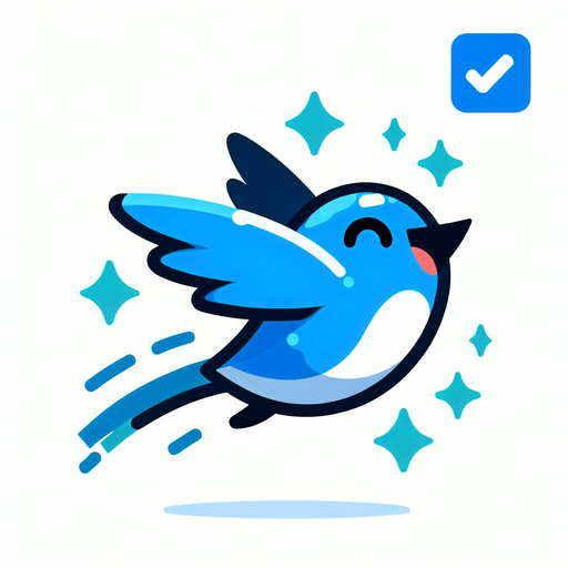 A happy little bluebird flying..
Single Game Texture. In-Game asset. 2d. Blank background. High contrast. No shadows.