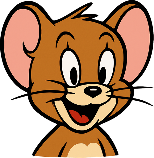 Tom ve Jerry çizgi filminden jerry'nin kafasını oluştur.
In-Game asset.  High contrast.  No shadows