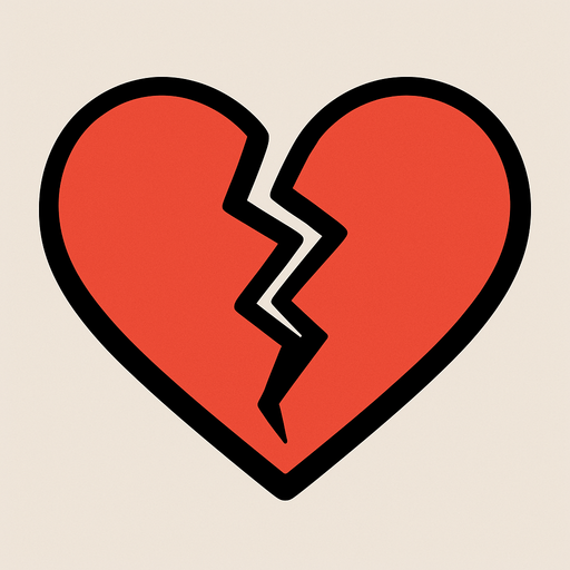 Broken heart with a little shadows.
In-Game asset.  2d.  High contrast.  No shadows