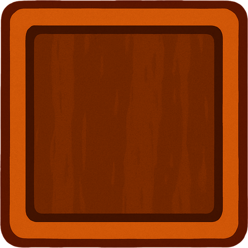 kahverengi kare.
In-Game asset.  2d.  High contrast.  No shadows