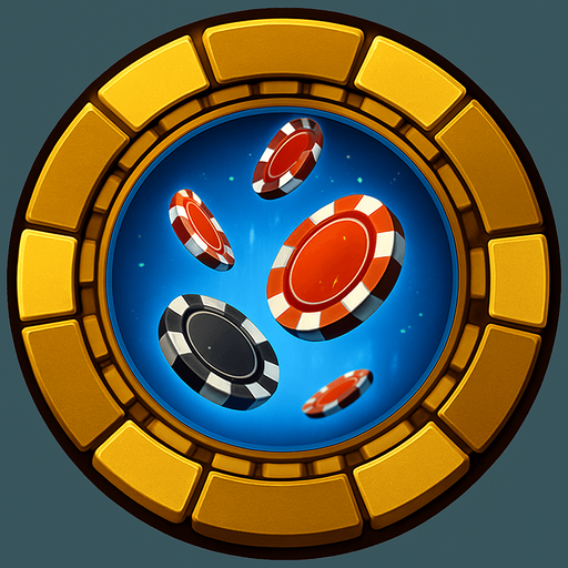 Change the image of the shield in the center to poker chips falling from the sky.