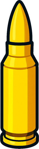Bullet of rifle. yellow. HD colors.
In-Game asset.  2d.  High contrast.  No shadows