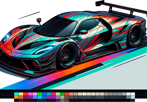 FERRARI.
Single Game Texture. In-Game asset. 2d. Blank background. High contrast. No shadows.