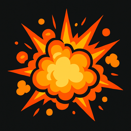 Explosion.
In-Game asset.  2d.  High contrast.  No shadows