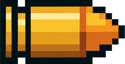 Bullet pixel.
In-Game asset.  2d.  High contrast.  No shadows