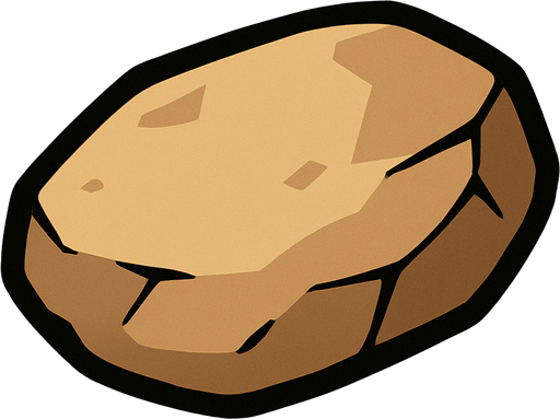 basit fırlatmalık taş.
In-Game asset.  2d.  High contrast.  No shadows