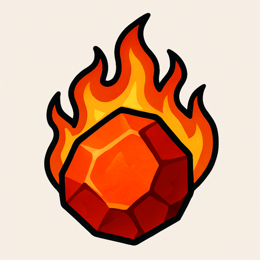 Pierre élément feu.
In-Game asset.  2d.  High contrast.  No shadows