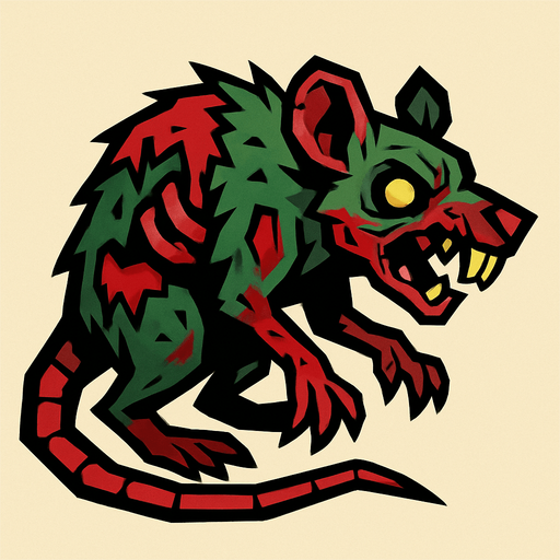 zombie rat.
In-Game asset.  2d.  High contrast.  No shadows